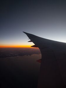 Preview wallpaper airplane, wing, flight, sky, dark
