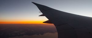 Preview wallpaper airplane, wing, flight, sky, dark