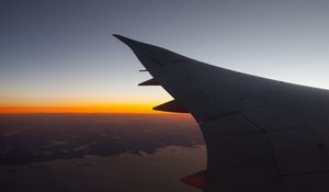 Preview wallpaper airplane, wing, flight, sky, dark