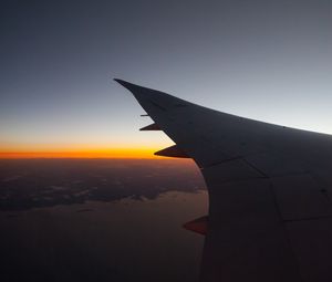 Preview wallpaper airplane, wing, flight, sky, dark