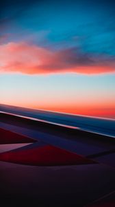 Preview wallpaper airplane wing, plane, clouds, sky, flight, height