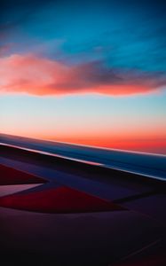 Preview wallpaper airplane wing, plane, clouds, sky, flight, height