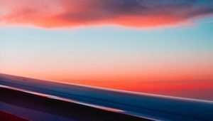 Preview wallpaper airplane wing, plane, clouds, sky, flight, height