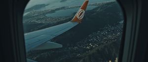 Preview wallpaper airplane, wing, porthole