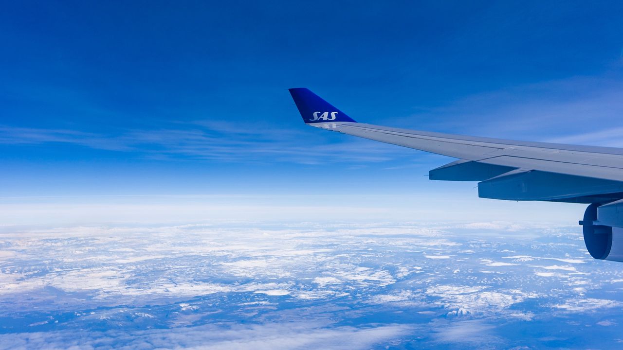 Wallpaper airplane wing, sky, flight, clouds, blue