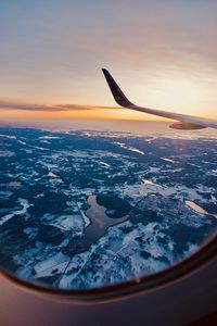 Preview wallpaper airplane, wing, view, land, overview