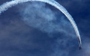 Preview wallpaper airplanes, sky, aerobatics, track