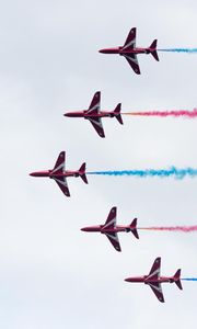 Preview wallpaper airplanes, smoke, colorful, flight, aerobatics