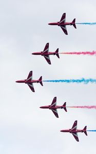 Preview wallpaper airplanes, smoke, colorful, flight, aerobatics