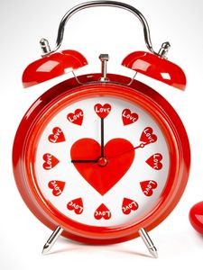 Preview wallpaper alarm clock, heart, love, red