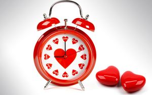 Preview wallpaper alarm clock, heart, love, red