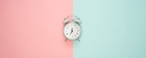 Preview wallpaper alarm clock, minimalism, pink, pastel