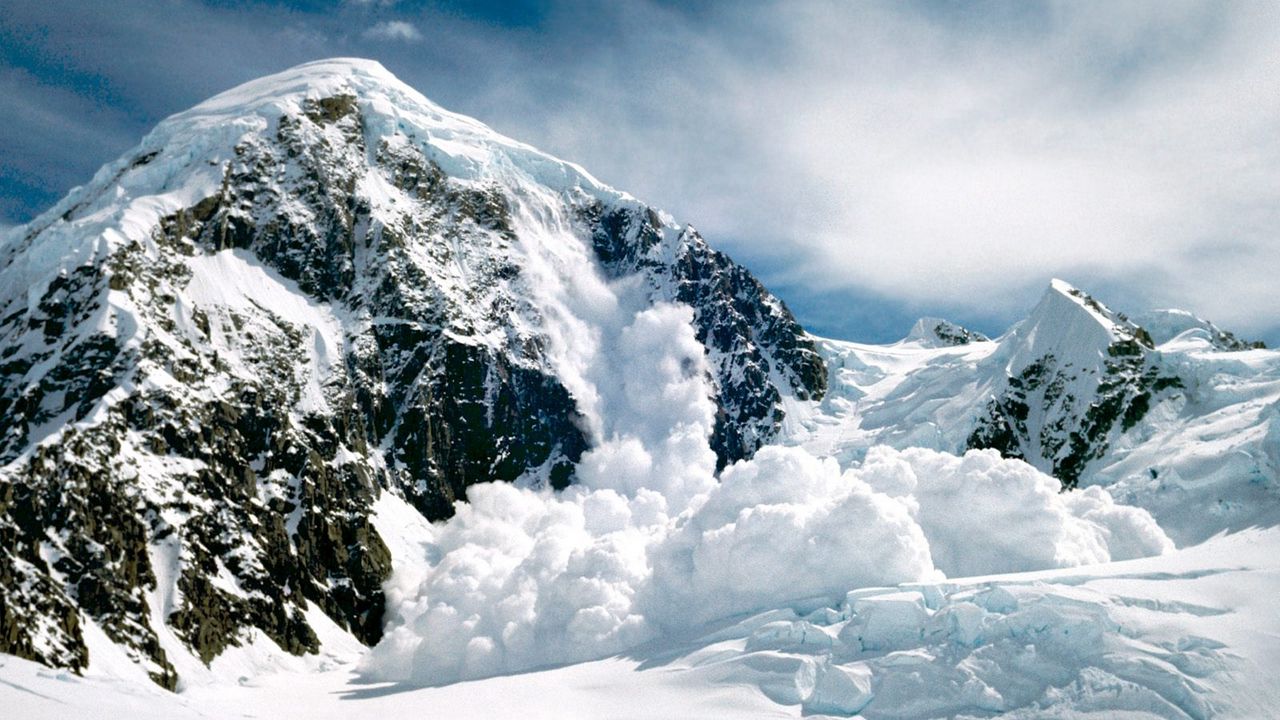 Wallpaper alaska, mountains, snow, avalanche