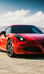 Preview wallpaper alfa romeo, 4c, au-spec, red side view