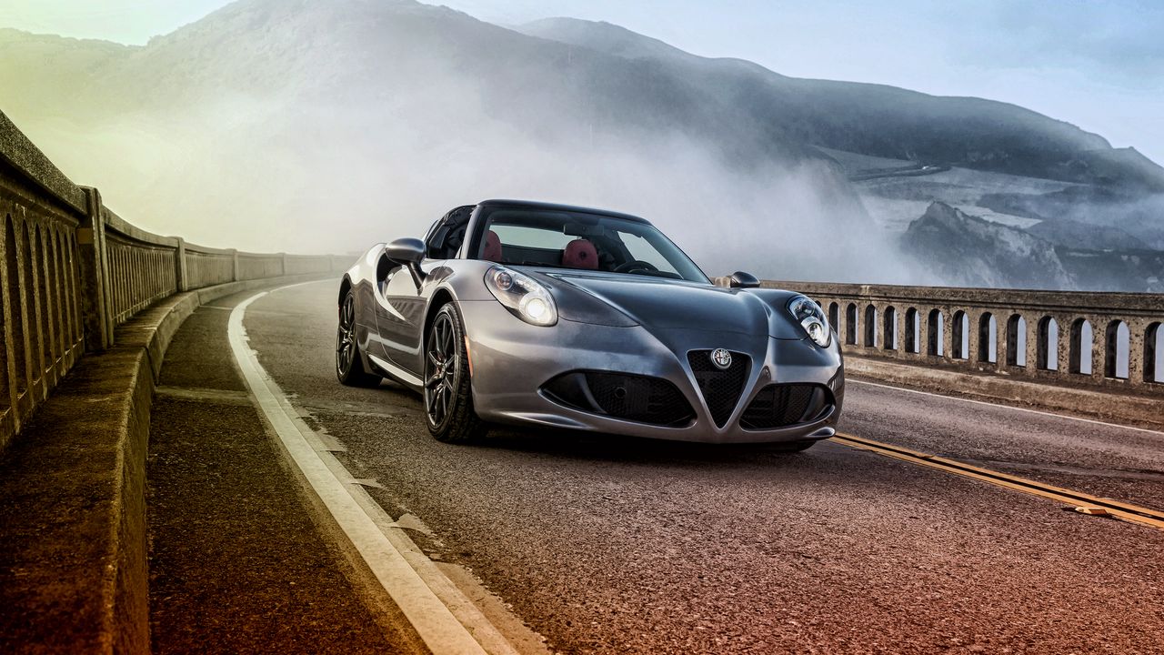 Wallpaper alfa romeo, 4c, spider, us-spec, side view