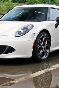 Preview wallpaper alfa romeo 4c, white, side view