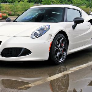 Preview wallpaper alfa romeo 4c, white, side view