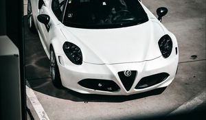 Preview wallpaper alfa romeo 8c spider, alfa romeo, car, white, road