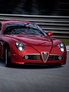 Preview wallpaper alfa romeo, graceful entrance, red