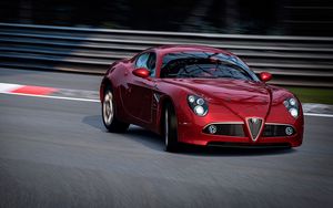 Preview wallpaper alfa romeo, graceful entrance, red
