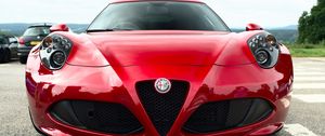 Preview wallpaper alfa romeo, red, front view