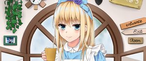 Preview wallpaper alice in wonderland, girl, tea party, dress, anime