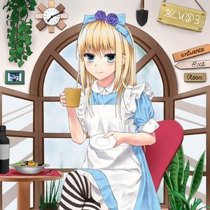 Preview wallpaper alice in wonderland, girl, tea party, dress, anime