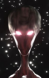 Preview wallpaper alien, humanoid, face, glow, stars