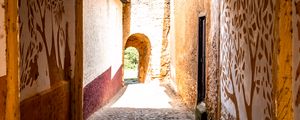 Preview wallpaper alley, arch, tunnel, stones, walls, fresco