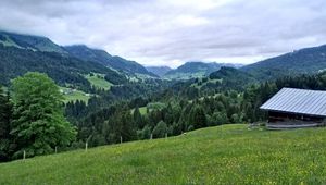 Preview wallpaper allgau, germany, mountains, grass, hill