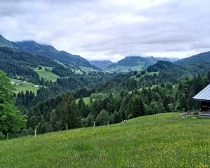 Preview wallpaper allgau, germany, mountains, grass, hill