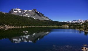 Preview wallpaper alpes, mountains, lake, day, sky