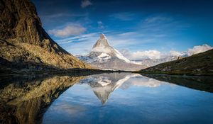 Preview wallpaper alps, matterhorn, mountain, lake, reflection