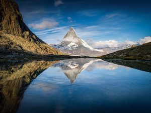 Preview wallpaper alps, matterhorn, mountain, lake, reflection