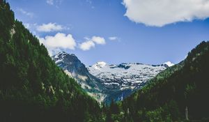 Preview wallpaper alps, mountain, hill, trees