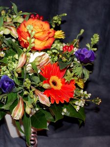 Preview wallpaper alstroemeria, gerberas, roses, bouquet, design, composition