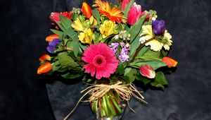 Preview wallpaper alstroemeria, gerberas, tulips, flowers, bouquets, composition