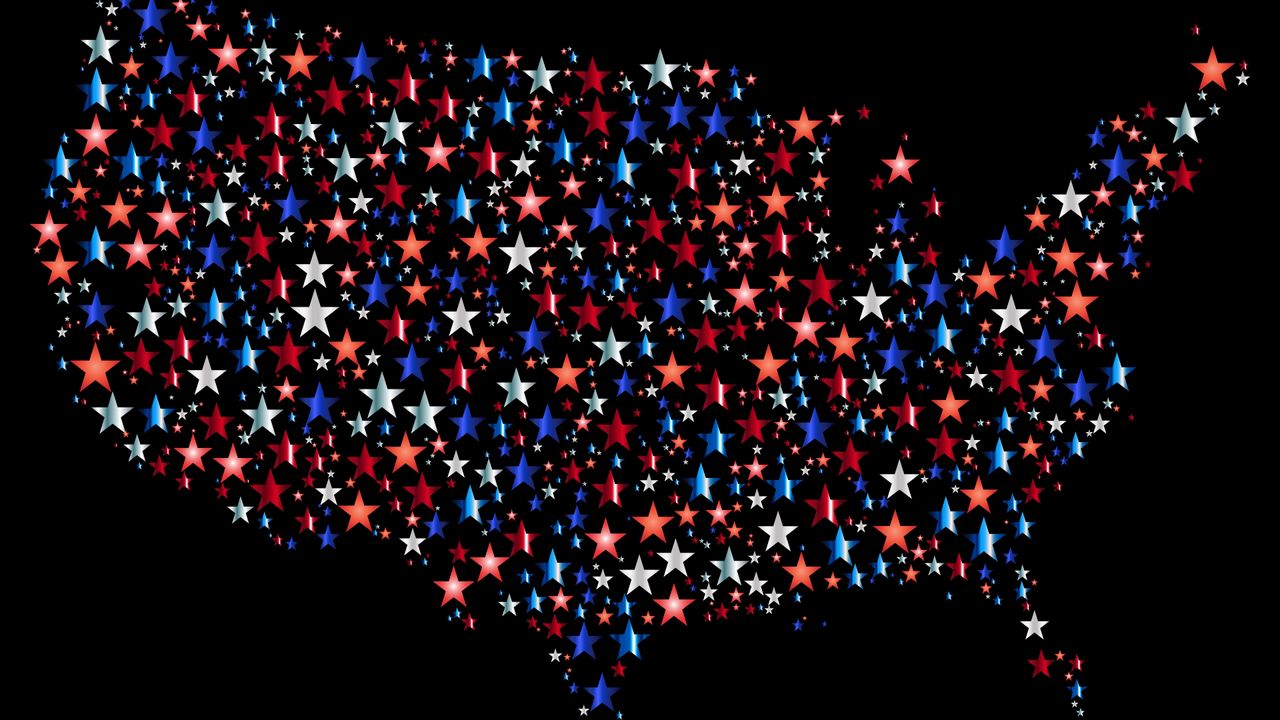 Wallpaper america, usa, map, stars, vector