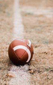 Preview wallpaper american football, ball, lawn, marking