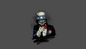 Preview wallpaper american, skull, propaganda, cylinder, dead