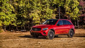 Preview wallpaper amg, mercedes-benz, glk-class, x2536, red, side view