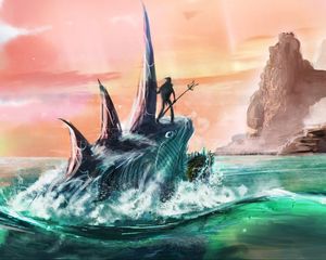 Preview wallpaper amphibian, art, sea, fantasy