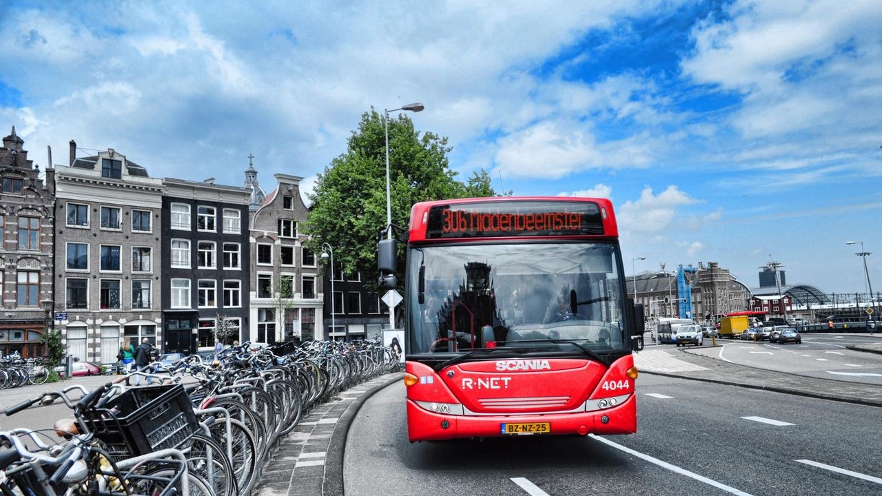 Wallpaper amsterdam, bus, city