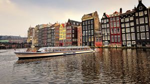 Preview wallpaper amsterdam, capital, netherlands, river, buildings, city