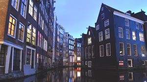 Preview wallpaper amsterdam, netherlands, buildings, canal