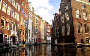 Preview wallpaper amsterdam, venetian canal, houses, buildings, city