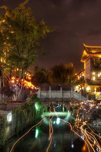 Preview wallpaper ancient city, lijiang, night, home, light, landscape