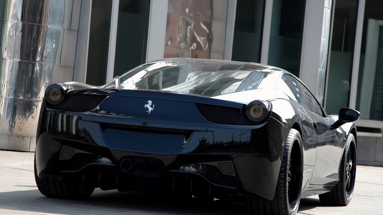 Wallpaper anderson germany, ferrari 458 italia, ferrari, car, black, rear view