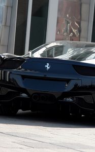 Preview wallpaper anderson germany, ferrari 458 italia, ferrari, car, black, rear view