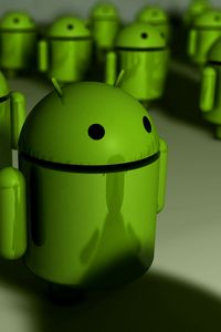 Preview wallpaper android, red, robot, shape, hi-tech